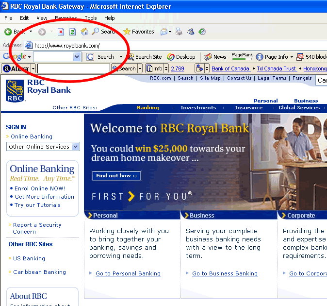 Check The Browser Window to Ensure You Are At the Right URL