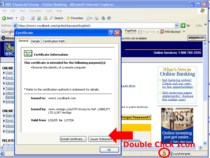 Security Certificate Information