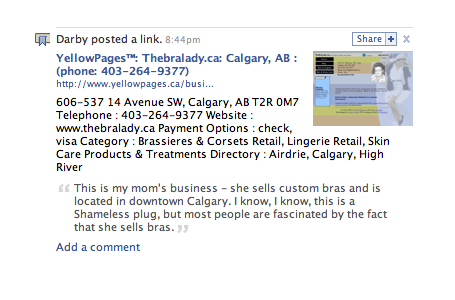 YellowPages.ca Inside of Facebook