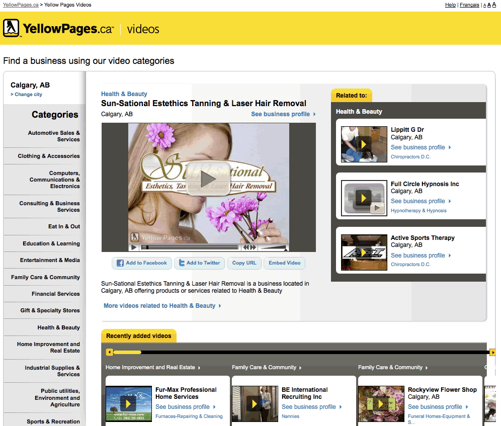 Canadian Video Portal Home Page