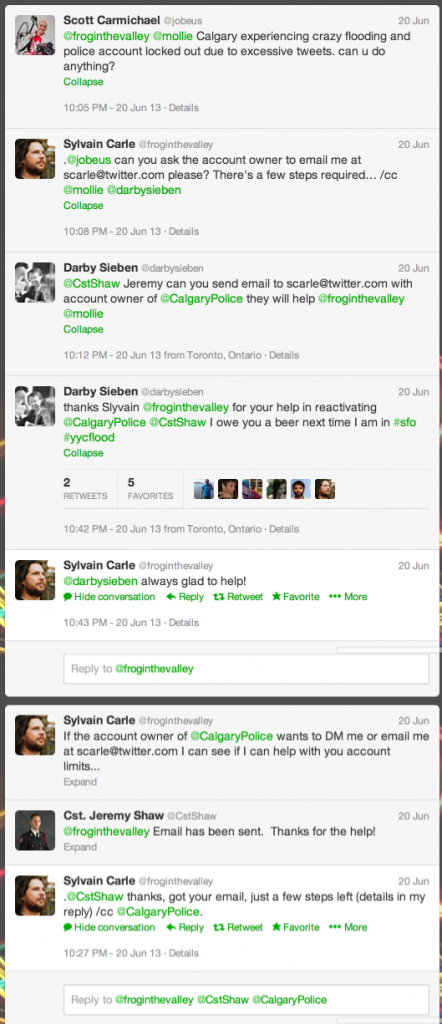 String between Sylvain Carle, CST Jeremy Shaw and other Twitter users including myself